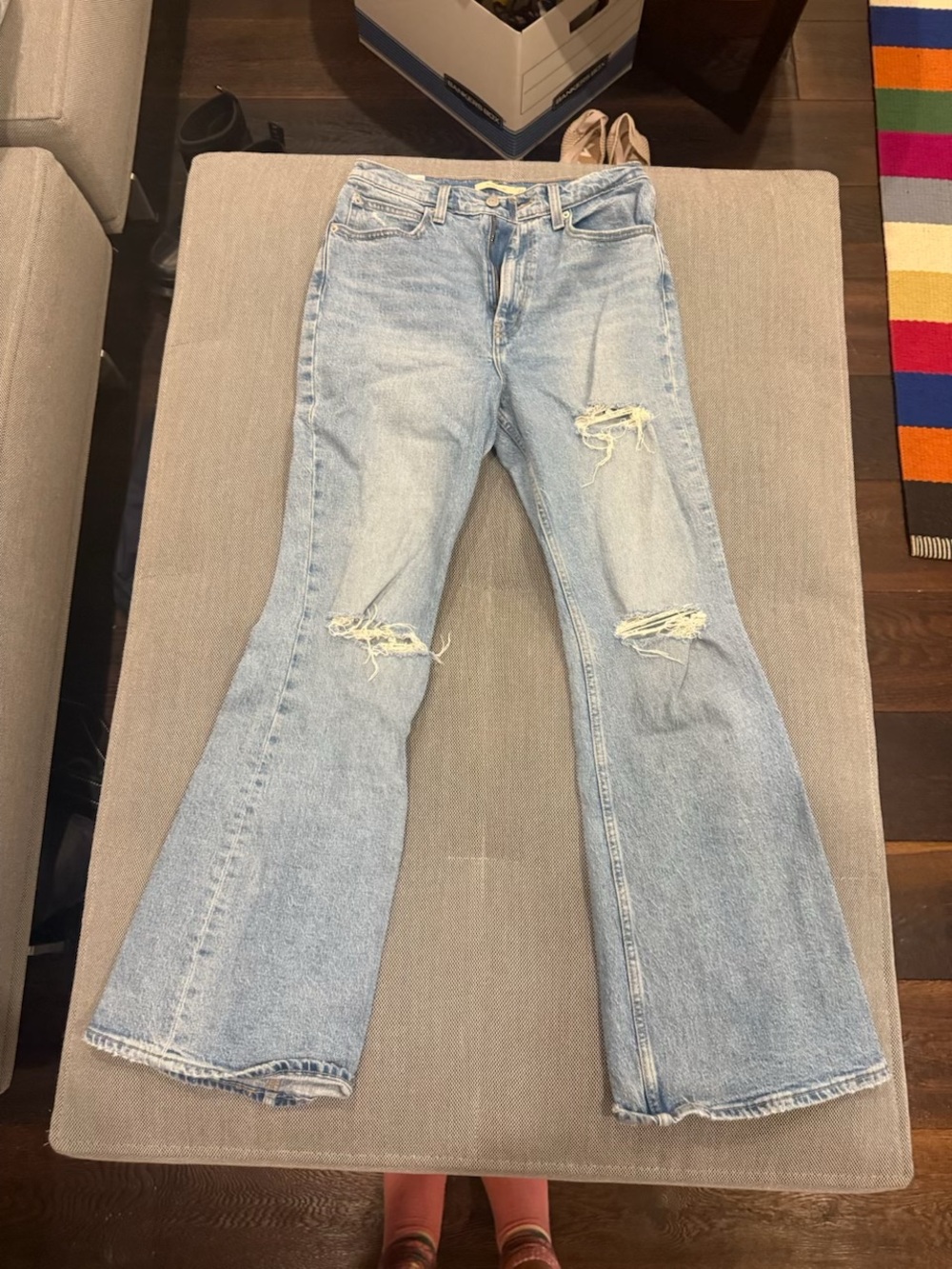 Levi's Light Blue Distressed Flare Jeans